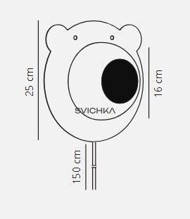 Настінний світильник Nordlux Bruna Bear, Brown, Коричневий, Коричневий, Чорний, Білий