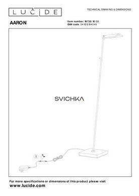 Підлогова лампа для читання Lucide AARON LED Dim. 1x12W 2700K/4000K White, WHITE