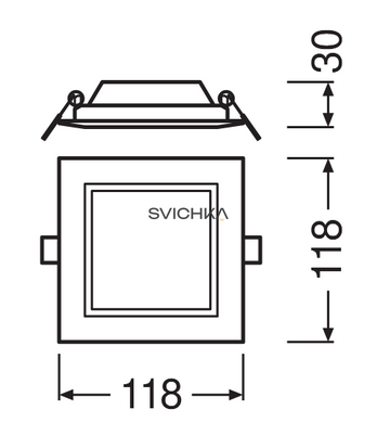 Врезной светильник Ledvance DL SLIM SQ 105 6 W 3000 K WT