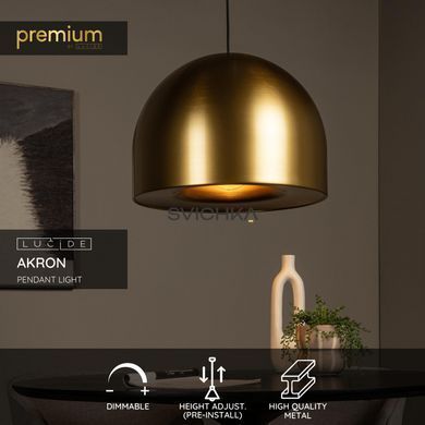 Підвісний світильник Lucide AKRON &Oslash; 50 cm 1xE27 Matt Gold / Brass, Matt Gold / Brass, Matt Gold / Brass
