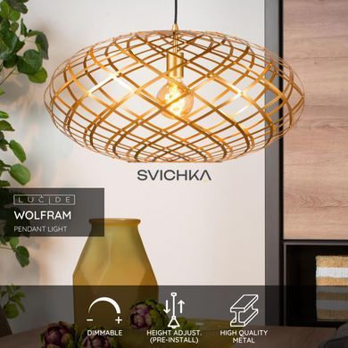 Подвесной светильник Lucide WOLFRAM &Oslash; 65 cm 1xE27 Matt Gold / Brass