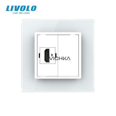 Розетка HDMI Livolo білий скло (VL-C7FCHD-1WP)