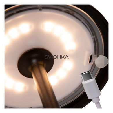 Акумуляторна настільна лампа для дому та вулиці Lucide JOY Battery pack/batteries &Oslash; 12 cm LED Dim. 1x1,5W 3000K IP54 Black, BLACK