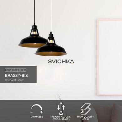 Подвесной светильник Lucide BRASSY-BIS &Oslash; 31 cm 1xE27 Black