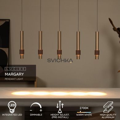 Подвесной светильник Lucide MARGARY LED Dim. 5x4,2W 2700K Coffee
