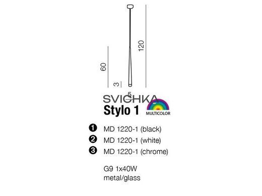 Подвесной светильник Azzardo MD1220-1WH STYLO 1 white (AZ0206)