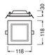 Врезной светильник Ledvance DL SLIM SQ 105 6 W 3000 K WT