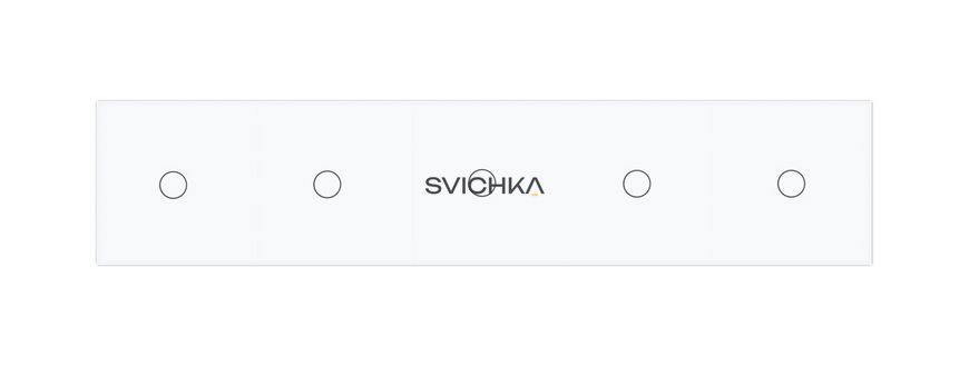 Розумний сенсорний ZigBee вимикач 5 сенсорів (1-1-1-1-1) Livolo білий скло (VL-C705Z-11)