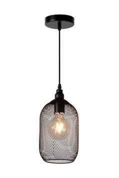 Підвісний світильник Lucide MESH &Oslash; 15 cm 1xE27 Black, BLACK, Чорний, Чорний