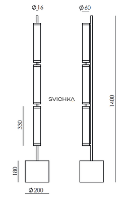 Торшер Aromas P1343 Numu, Chrome