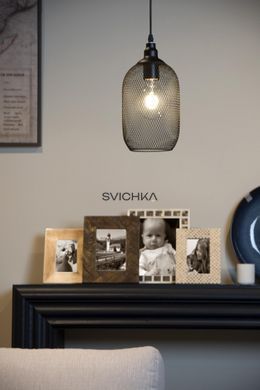 Підвісний світильник Lucide MESH &Oslash; 15 cm 1xE27 Black, BLACK, Чорний, Чорний