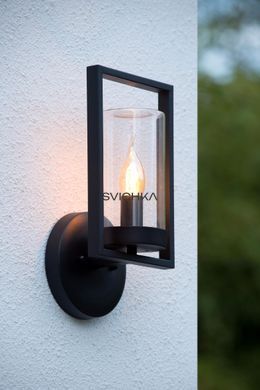 Настінний світильник для дому/вулиці Lucide NISPEN 1xE14 IP44 Black, BLACK