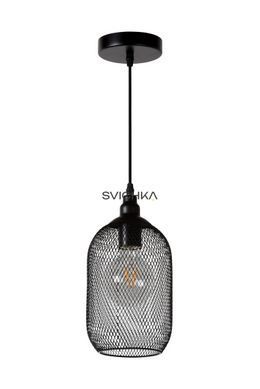 Підвісний світильник Lucide MESH &Oslash; 15 cm 1xE27 Black, BLACK, Чорний, Чорний