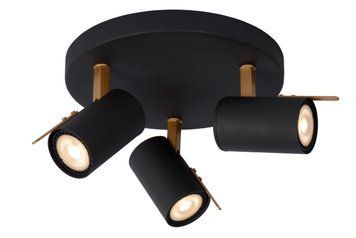 Потолочный точечный светильник Lucide GRONY LED Dim to warm GU10 3x5W 2200K/3000K Black