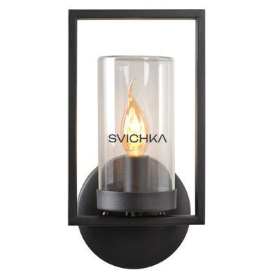 Настінний світильник для дому/вулиці Lucide NISPEN 1xE14 IP44 Black, BLACK