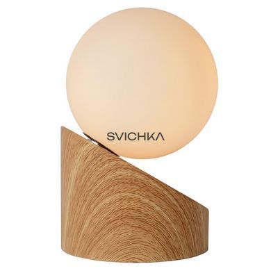 Настільна лампа Lucide LEN &Oslash; 10 cm 1xG9 Light wood, Light wood, Дерево, Опал, Опал