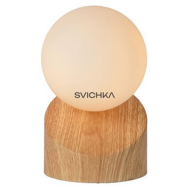 Настільна лампа Lucide LEN &Oslash; 10 cm 1xG9 Light wood, Light wood, Дерево, Опал, Опал