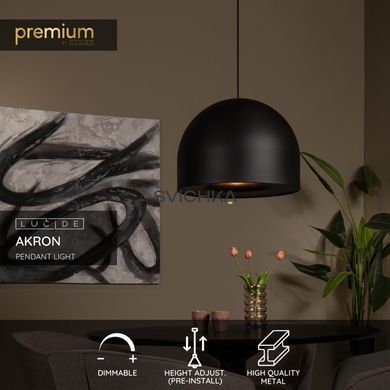Подвесной светильник Lucide AKRON &Oslash; 50 cm 1xE27 Black