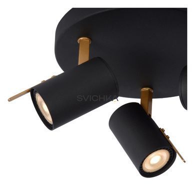 Потолочный точечный светильник Lucide GRONY LED Dim to warm GU10 3x5W 2200K/3000K Black