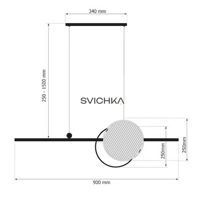 Підвісний світильник Babich Studio MID 900, Black