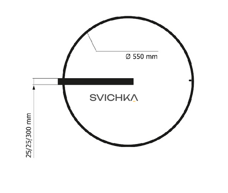Настінний світильник Babich Studio RING В 550, Black