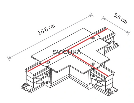 З'єднувач Т-подібний для 3-х фазної трекової системи Nowodvorski 8682 CTLS Recessed Power T Connector Right 2, Black