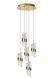 Подвесной светильник Lucide KLIGANDE &Oslash; 30 cm LED Dim. 5x8W 2700K Matt Gold / Brass, Matt Gold / Brass, Прозрачный, Matt Gold / Brass