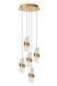 Подвесной светильник Lucide KLIGANDE &Oslash; 30 cm LED Dim. 5x8W 2700K Matt Gold / Brass, Matt Gold / Brass, Прозрачный, Matt Gold / Brass