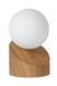 Настільна лампа Lucide LEN &Oslash; 10 cm 1xG9 Light wood, Light wood, Дерево, Опал, Опал