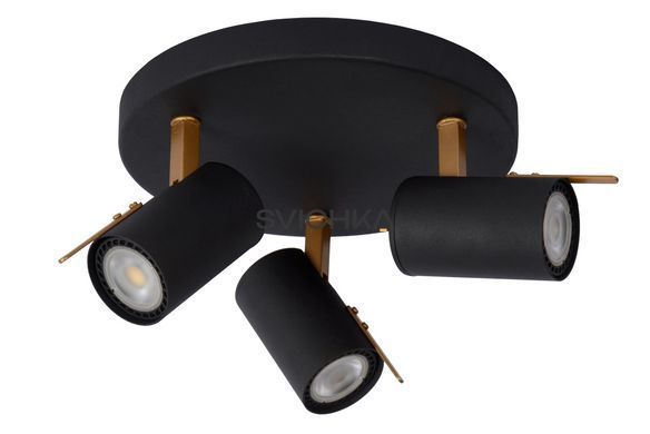 Потолочный точечный светильник Lucide GRONY LED Dim to warm GU10 3x5W 2200K/3000K Black