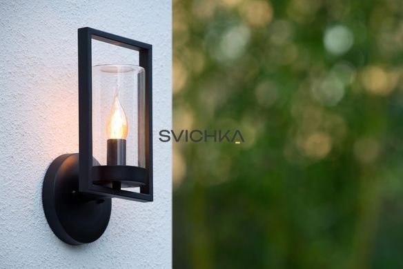 Настінний світильник для дому/вулиці Lucide NISPEN 1xE14 IP44 Black, BLACK