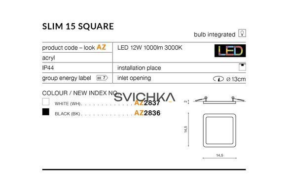 Светильник Azzardo AZ2837 Slim Square 15 LED 3000K