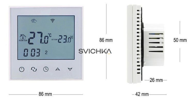 Терморегулятор ECOTERM SN Wi-Fi, White