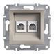 Розетка телефонная RJ11 двойная Schneider Electric Asfora