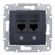 Двойная компьютерная розетка RJ45 UTP кат.6 Schneider Electric Sedna