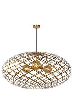 Підвісний світильник Lucide WOLFRAM &Oslash; 100 cm 3xE27 Matt Gold / Brass, Matt Gold / Brass, Matt Gold / Brass, Matt Gold / Brass