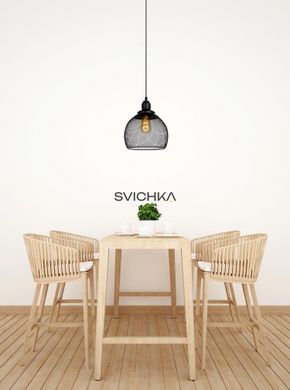 Підвісний світильник Lucide MESH &Oslash; 22 cm 1xE27 Black, BLACK, Чорний, Чорний