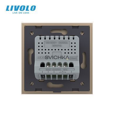 Бездотиковий вимикач 1 сенсор Livolo золотий Sense (VL-C7FCU1-2AP)