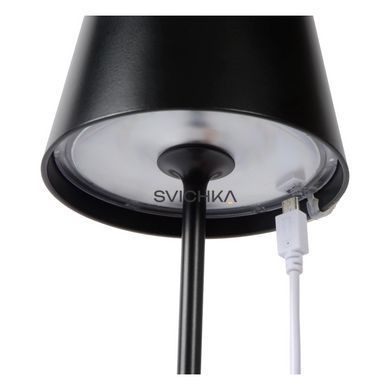Акумуляторна настільна лампа для дому та вулиці Lucide JUSTIN Battery pack/batteries &Oslash; 11 cm LED Dim. 1x2,2W 2700K/3000K IP54 Black, BLACK