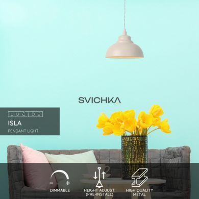 Підвісний світильник Lucide ISLA &Oslash; 29 cm 1xE14 Cream, Cream, Кремовий