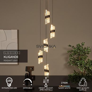 Подвесной светильник Lucide KLIGANDE &Oslash; 30 cm LED Dim. 5x8W 2700K Black