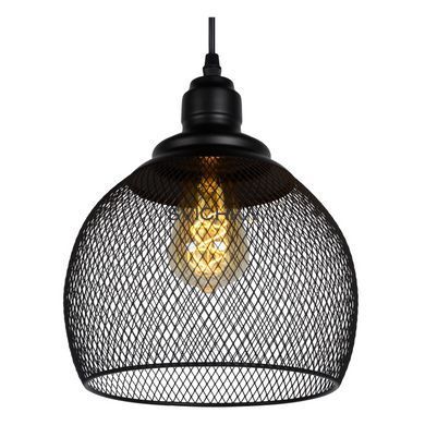Підвісний світильник Lucide MESH &Oslash; 22 cm 1xE27 Black, BLACK, Чорний, Чорний