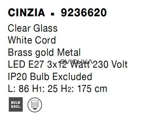 Підвісний світильник Nova luce CINZIA 3 Clear
