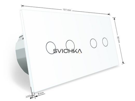 Умный сенсорный ZigBee выключатель 4 сенсора Livolo