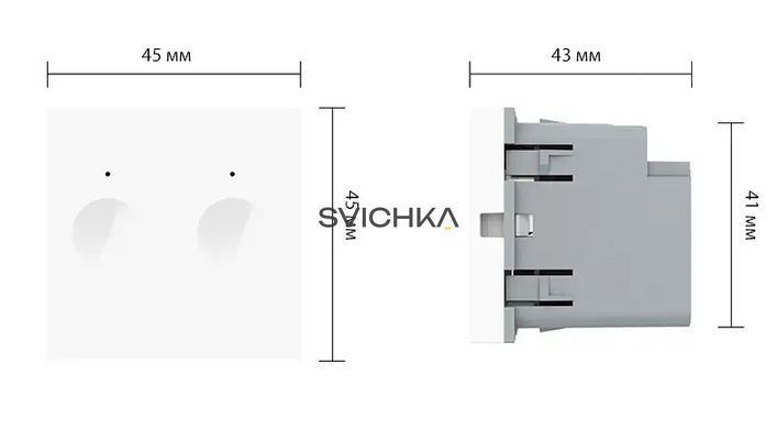 Механизм сенсорный проходной/перекрестный выключатель Sense 2 сенсора Livolo