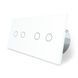 Умный сенсорный ZigBee выключатель 4 сенсора (2-2) Livolo белый стекло (VL-C702Z/C702Z-11)