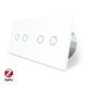 Умный сенсорный ZigBee выключатель 4 сенсора (2-2) Livolo белый стекло (VL-C702Z/C702Z-11)