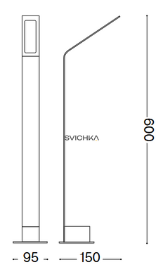 Парковий світильник Ideal Lux Agos pt h60 3000k, Black