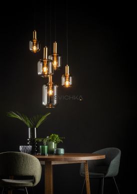 Підвісний світильник Lucide JOANET &Oslash; 66 cm 5xE27 Smoke Grey, Smoke Grey, Димчатий