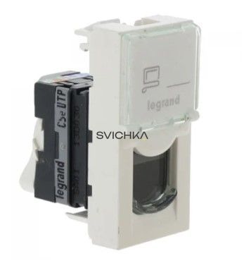Розетка компьютерный модуль RJ45 / 6 категории Mosaic белая
